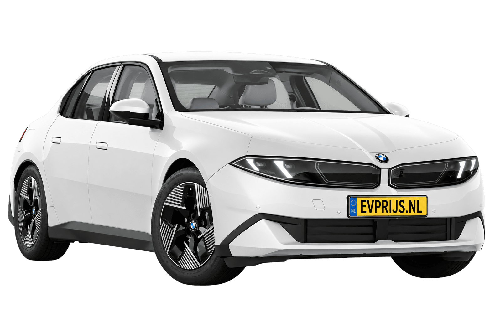 AI-bewerking (Imagegen) van officieel BMW Nederland-configuratorbeeld: i3 Sedan in Mineralweiss metallic; kleurverzadiging, uitvoering en velgen kunnen afwijken., beeld 6