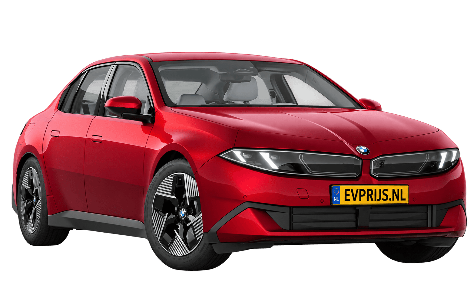 AI-bewerking (Imagegen) van officieel BMW Nederland-configuratorbeeld: i3 Sedan in Fire Rot metallic; kleurverzadiging, uitvoering en velgen kunnen afwijken., beeld 5