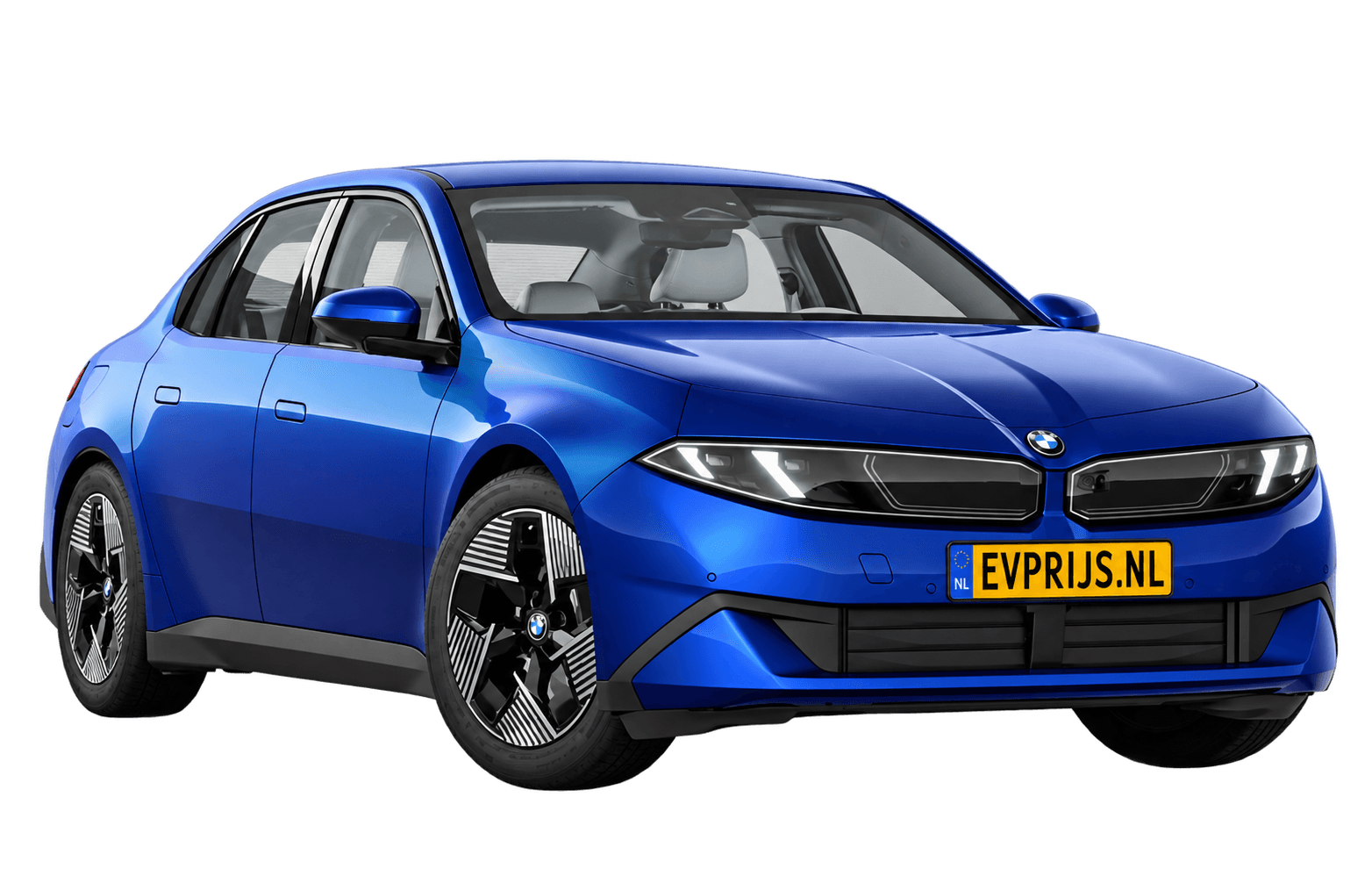 AI-bewerking (Imagegen) van officieel BMW Nederland-configuratorbeeld: i3 Sedan in Le Castellet Blau; kleurverzadiging, uitvoering en velgen kunnen afwijken., beeld 3