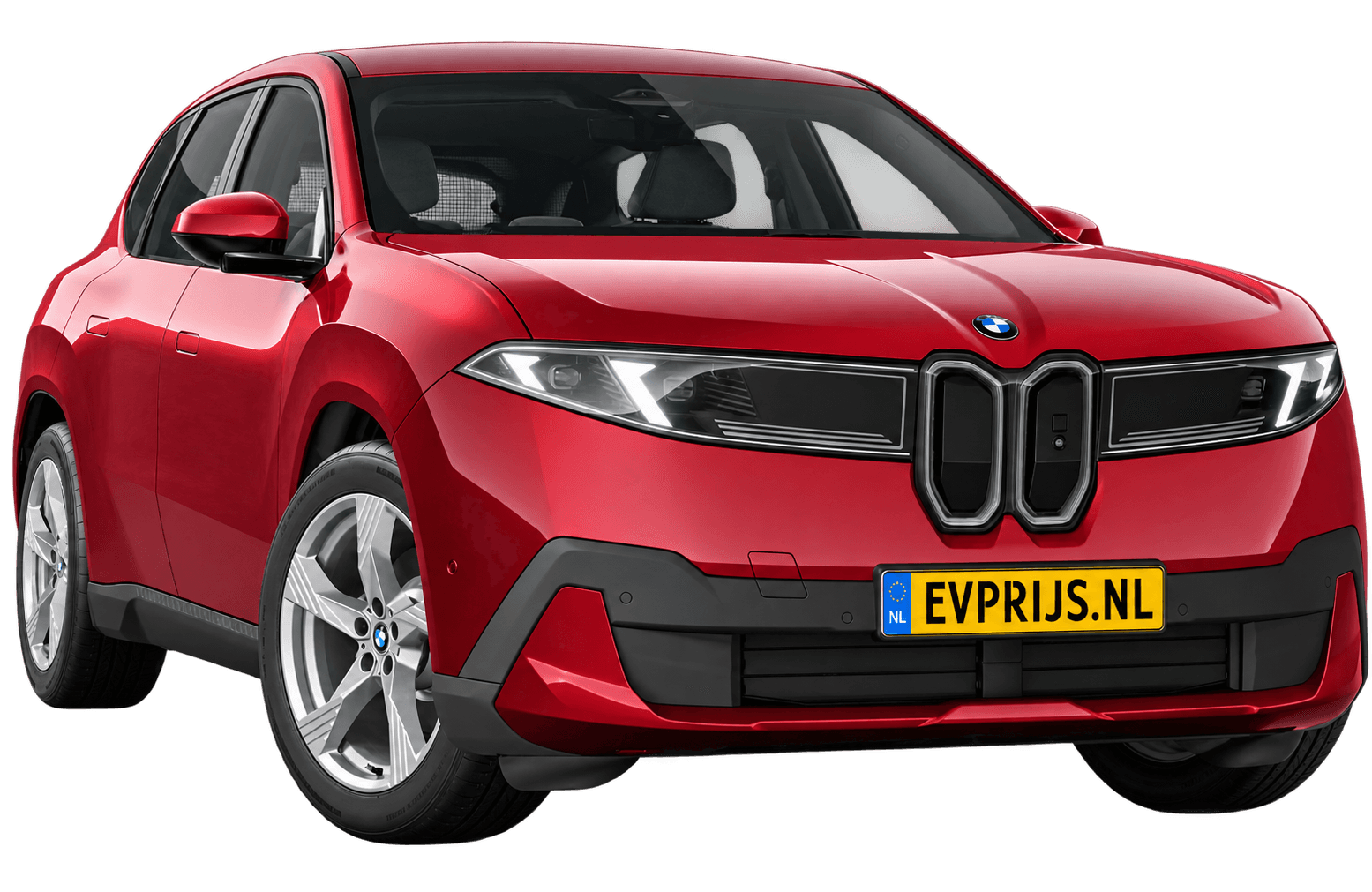 AI-bewerking (Imagegen) van officieel BMW Nederland-configuratorbeeld: iX3 voor-/zijaanzicht in Fire Rot metallic (configuratie BMW iX3 40 Standaarduitvoering); kleurverzadiging kan afwijken; uitvoering en velgen kunnen afwijken, beeld 9