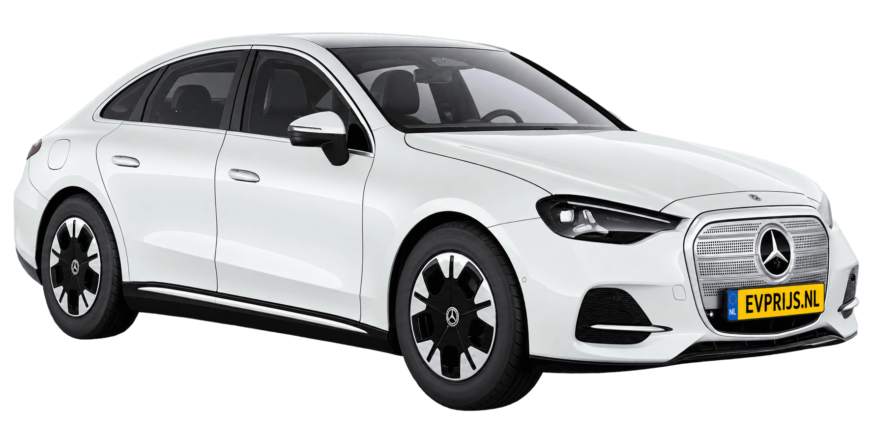 AI-bewerking (Imagegen) van officieel Mercedes-Benz-configuratorbeeld: C-Klasse Limousine voor-/zijaanzicht in Opaalwit bright (configuratie C 300 4MATIC Business Solution electric); uitvoering en velgen kunnen afwijken, beeld 9