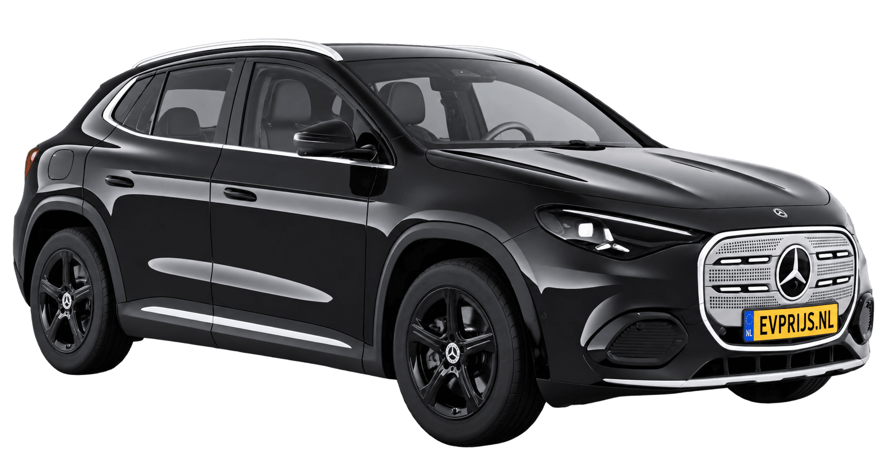 AI-bewerking (Imagegen) van officieel Mercedes-Benz-configuratorbeeld: GLA voor-/zijaanzicht in Kosmoszwart (configuratie GLA 200 Business Solution electric); uitvoering en velgen kunnen afwijken, beeld 4