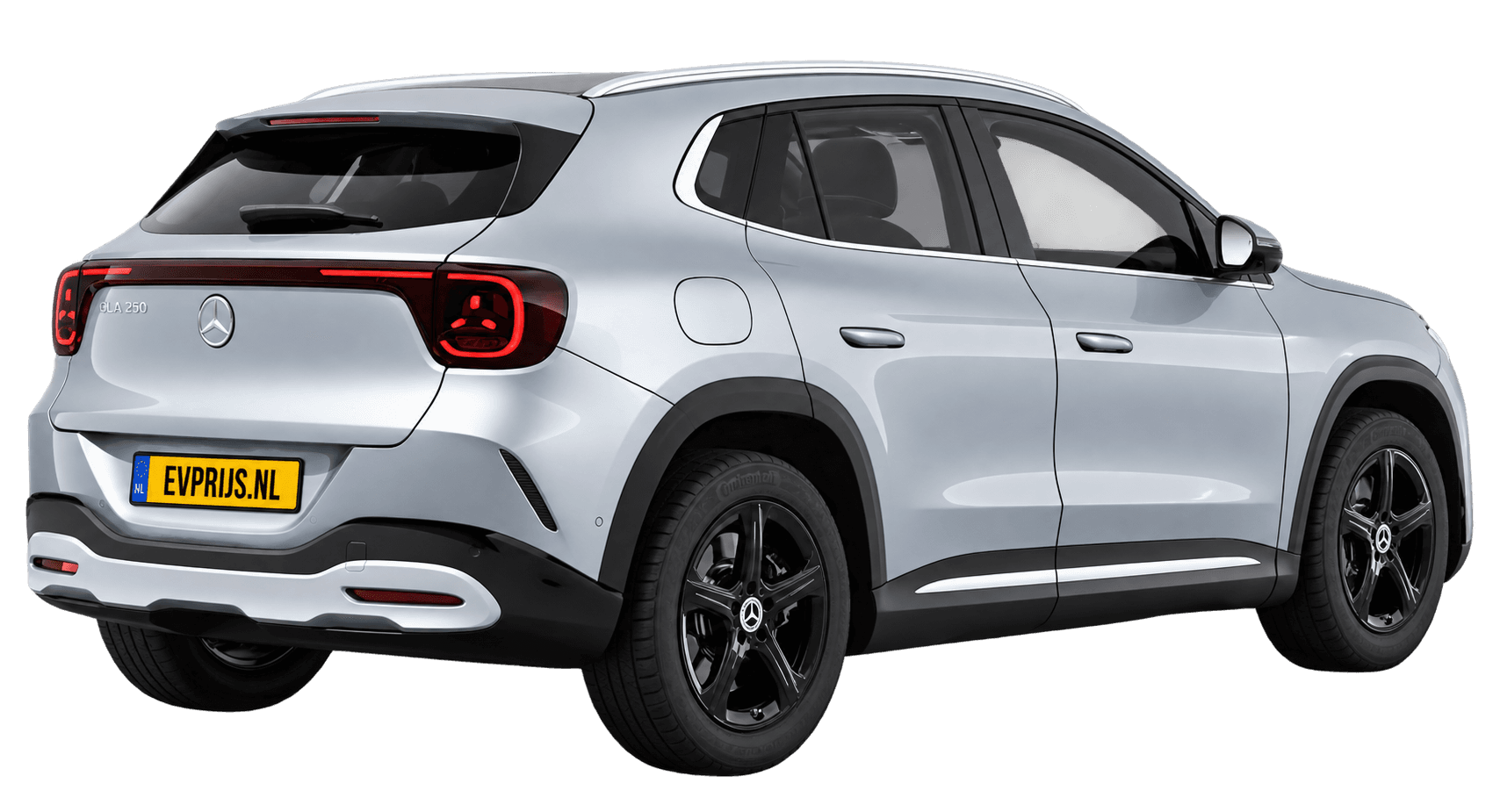 AI-bewerking (Imagegen) van officieel Mercedes-Benz-configuratorbeeld: GLA achter-/zijaanzicht in Hightechzilver (configuratie GLA 200 Business Solution electric); uitvoering en velgen kunnen afwijken, beeld 2