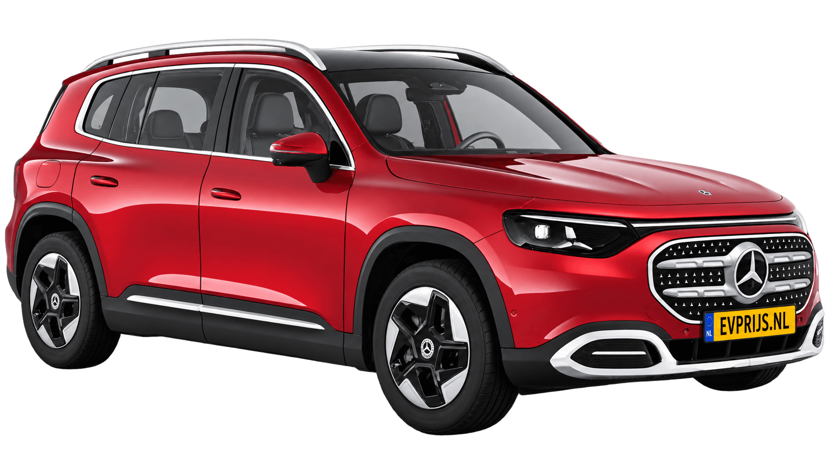 AI-bewerking (Imagegen) van officieel Mercedes-Benz-configuratorbeeld: GLB voor-/zijaanzicht in Patagoniërood (configuratie GLB 200 Business Solution electric); uitvoering en velgen kunnen afwijken; kleurverzadiging kan afwijken, beeld 9