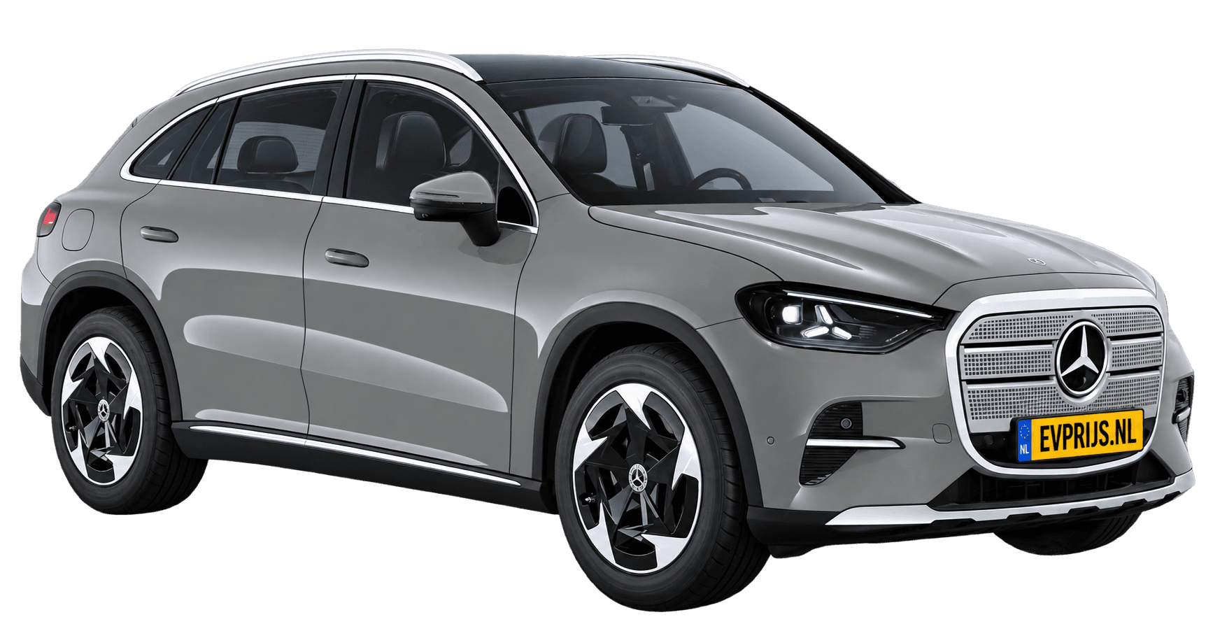 AI-bewerking (Imagegen) van officieel Mercedes-Benz-configuratorbeeld: GLC voor-/zijaanzicht in Alpine grijs (configuratie GLC 250 Business Solution electric); uitvoering en velgen kunnen afwijken, beeld 10