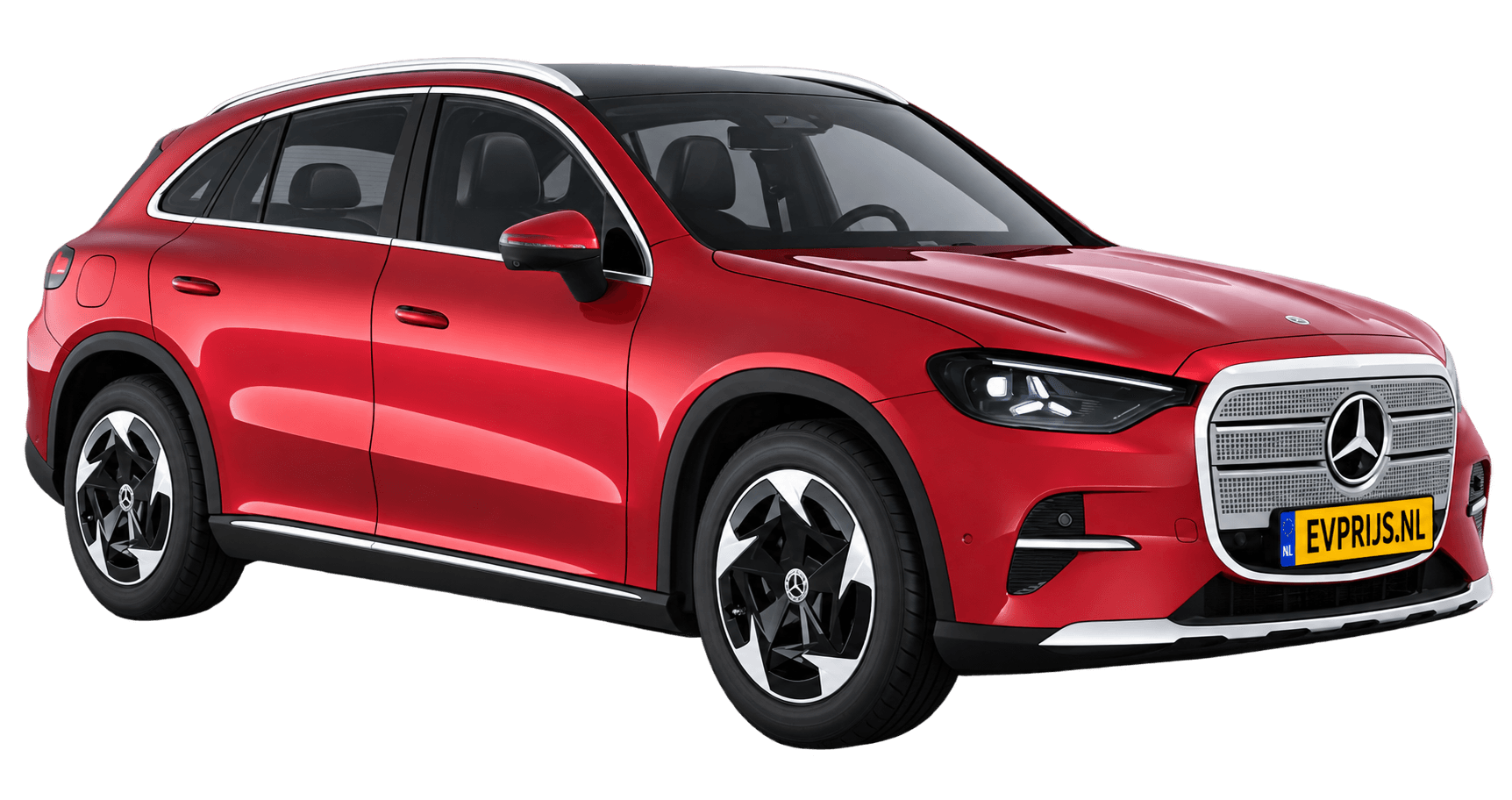 AI-bewerking (Imagegen) van officieel Mercedes-Benz-configuratorbeeld: GLC voor-/zijaanzicht in Patagoniërood (configuratie GLC 250 Business Solution electric); uitvoering en velgen kunnen afwijken; kleurverzadiging kan afwijken, beeld 11