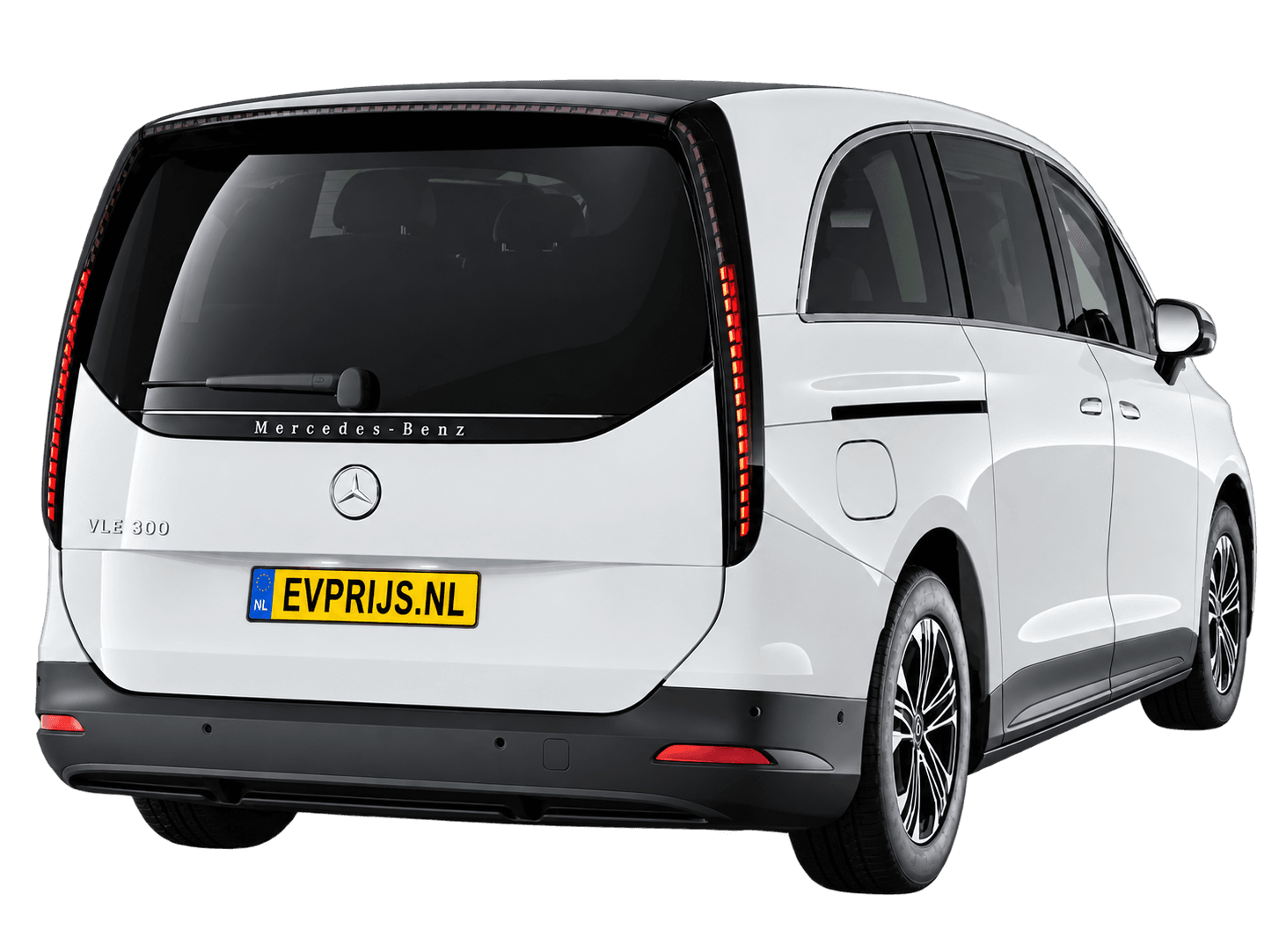 AI-bewerking (Imagegen) van officieel Mercedes-Benz-configuratorbeeld: VLE achter-/zijaanzicht in Poolwit (configuratie VLE 44980913_NL1 Standard (953)); uitvoering en velgen kunnen afwijken, beeld 2
