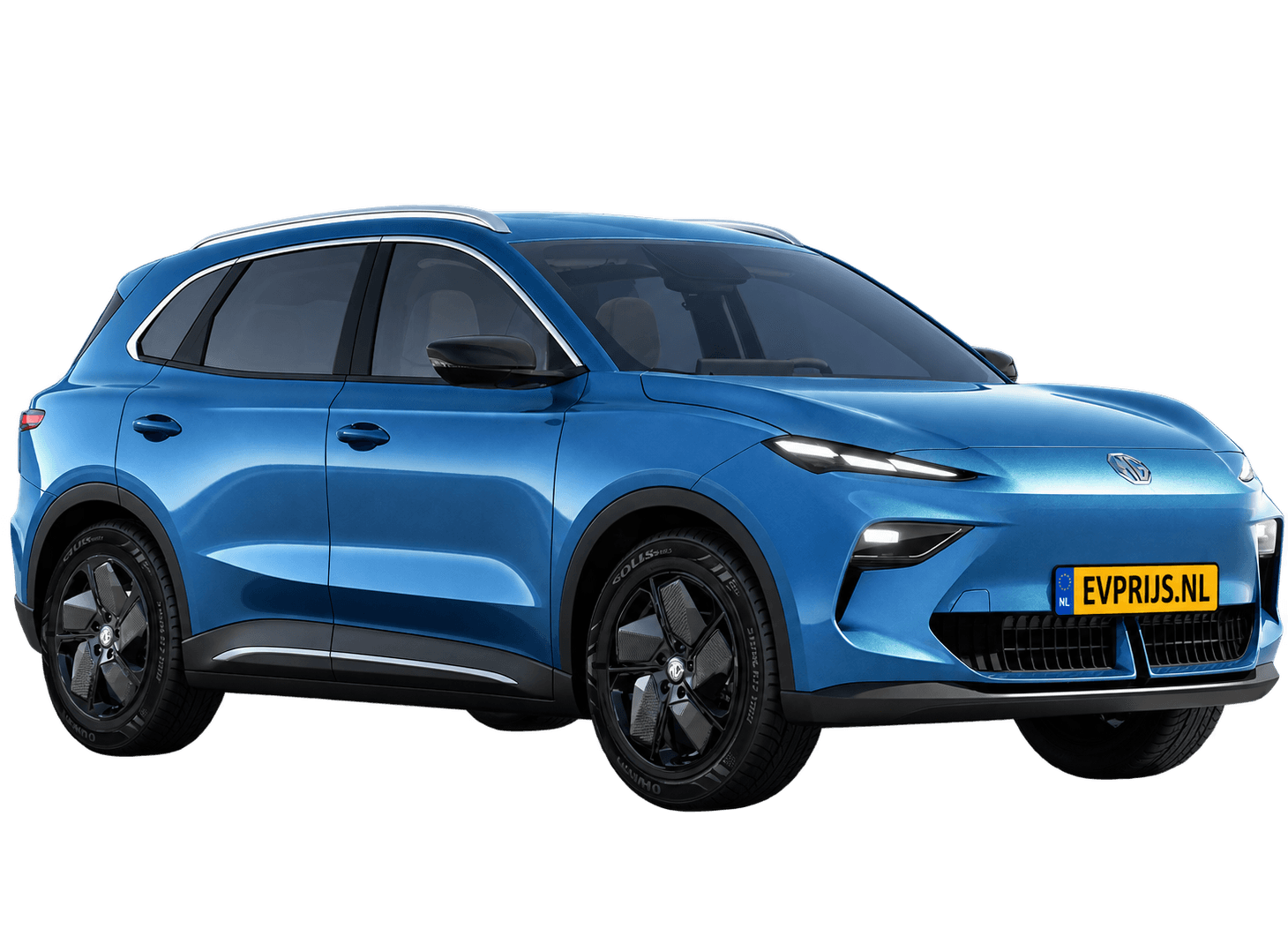 AI-bewerking (Imagegen) van officieel MG-beeld: MGS5 EV voor-/zijaanzicht in Piccadilly Blue (configuratorrender Comfort); uitvoering en velgen kunnen afwijken, beeld 5
