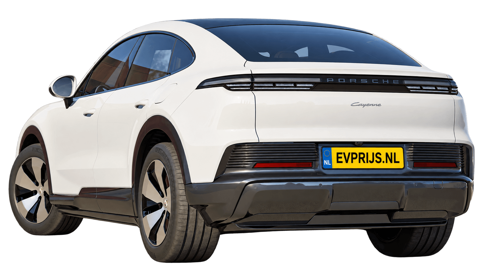 AI-bewerking van origineel Porsche-modelbeeld; uitvoering Cayenne Coupé Electric, lak uit bronfoto. Kleine randresten zichtbaar., beeld 2