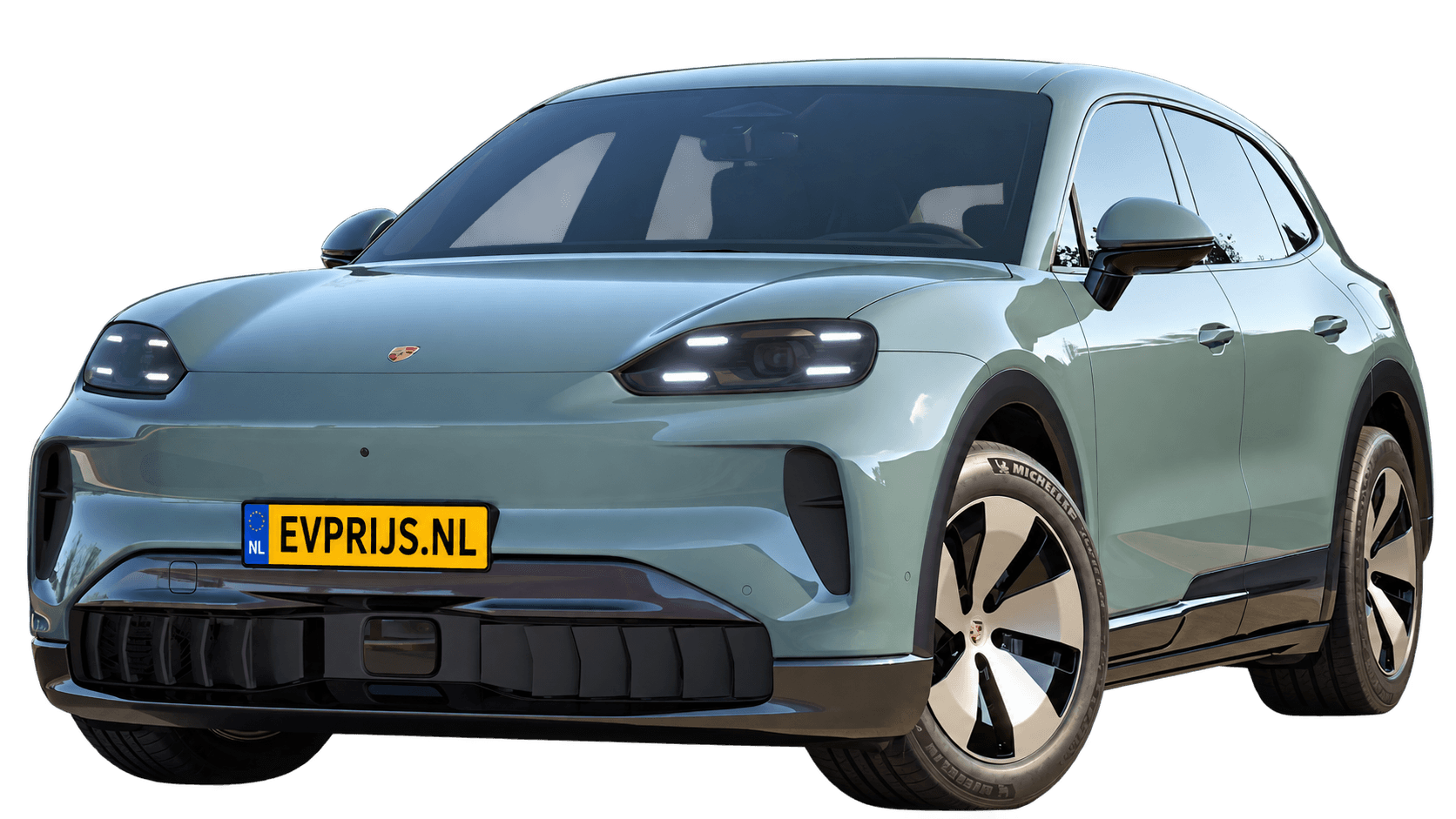 AI-bewerking van origineel Porsche-configuratorbeeld in Mystic Green Metallic; uitvoering en velgen kunnen afwijken. Kleine randresten mogelijk., beeld 8