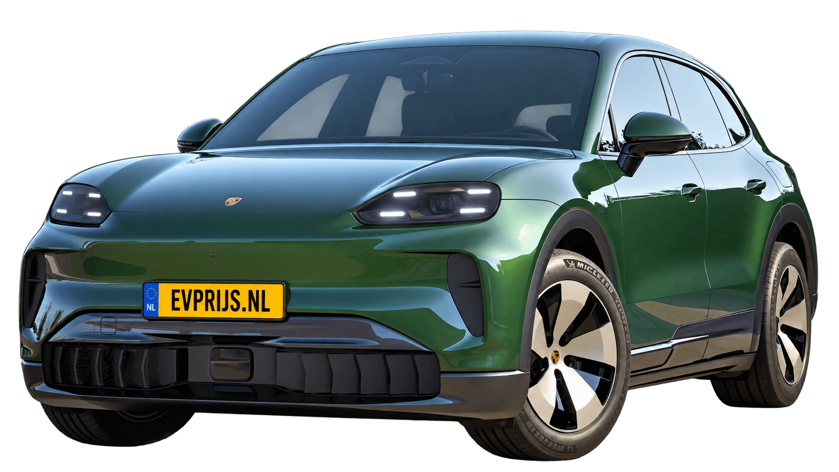 AI-bewerking van origineel Porsche-configuratorbeeld in Oak Green Metallic Neo; uitvoering en velgen kunnen afwijken. Kleine randresten mogelijk., beeld 12