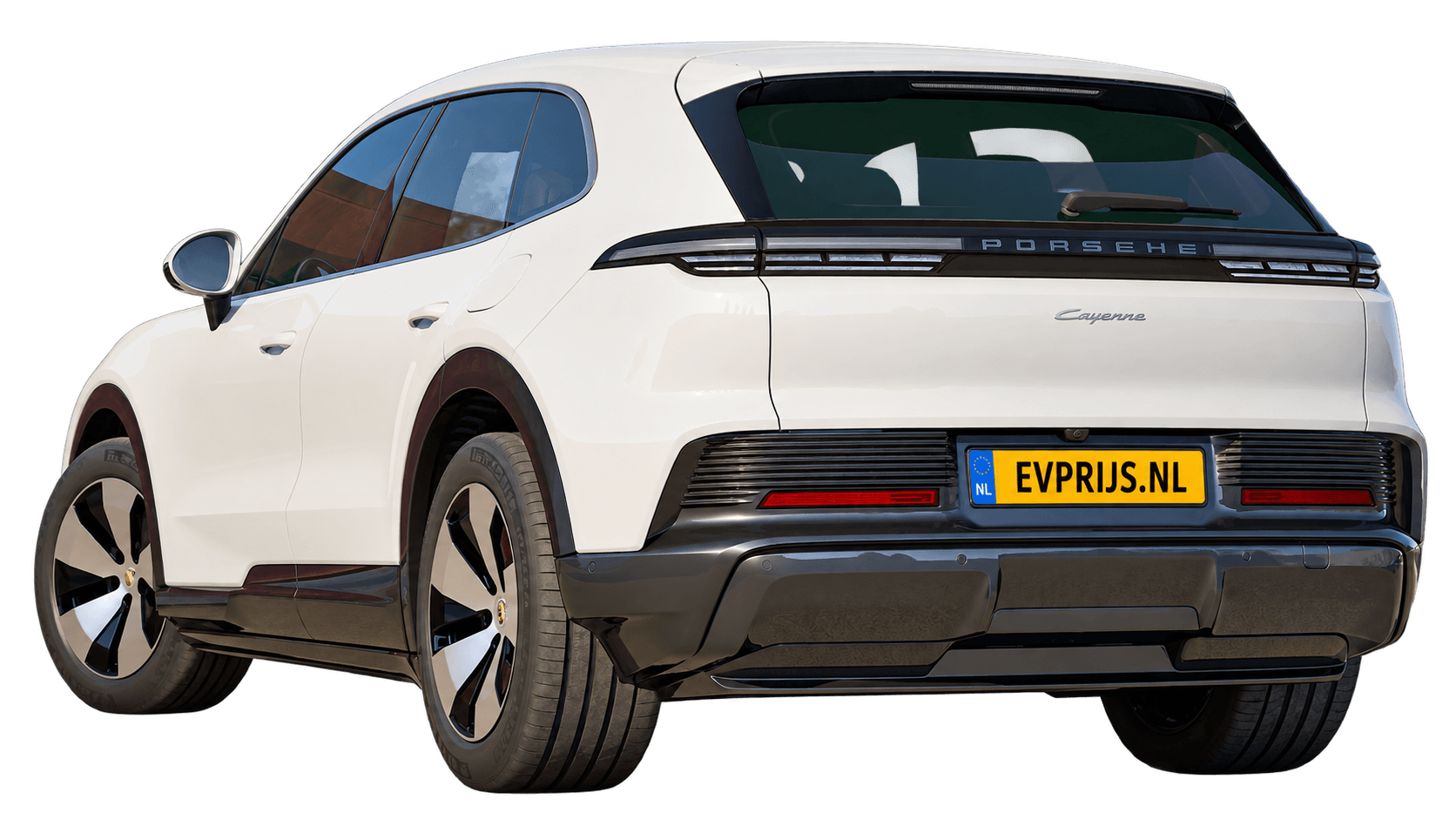 AI-bewerking van origineel Porsche-modelbeeld; uitvoering Cayenne Electric, lak uit bronfoto. Kleine randresten zichtbaar., beeld 2