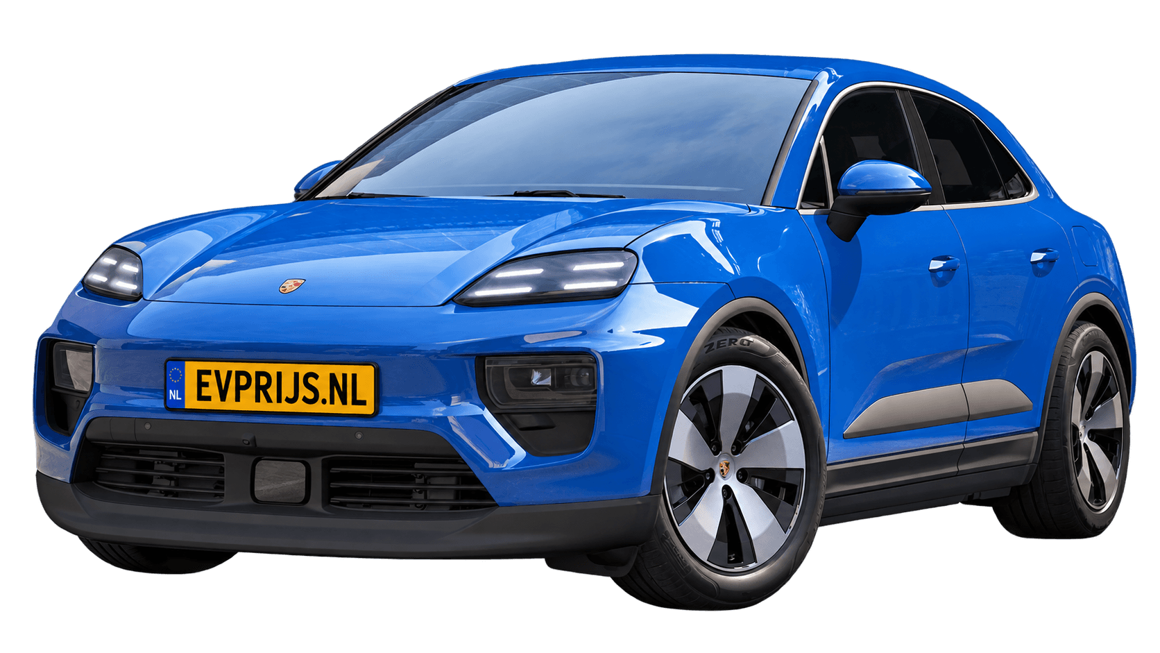 AI-bewerking van origineel Porsche-configuratorbeeld in Lugano Blue; uitvoering en velgen kunnen afwijken. Kleine randresten mogelijk., beeld 12