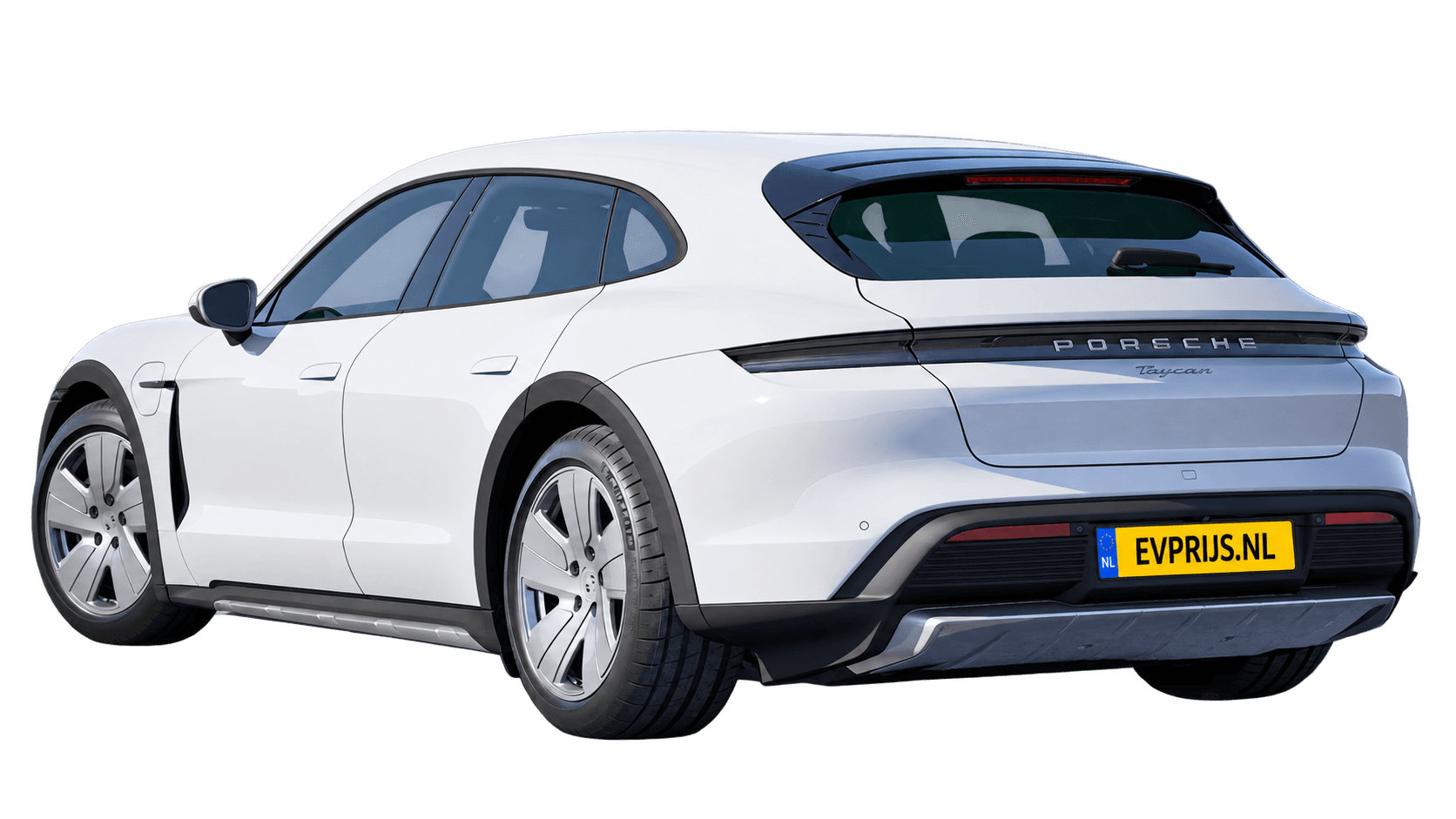 AI-bewerking van origineel Porsche-modelbeeld; uitvoering Taycan 4 Cross Turismo, lak uit bronfoto. Kleine randresten zichtbaar., beeld 2