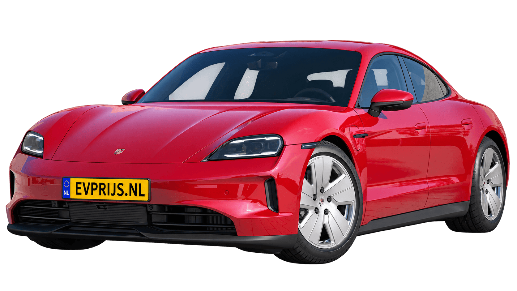 AI-bewerking van origineel Porsche-configuratorbeeld in Carmine Red; uitvoering en velgen kunnen afwijken. Kleine randresten mogelijk., beeld 10