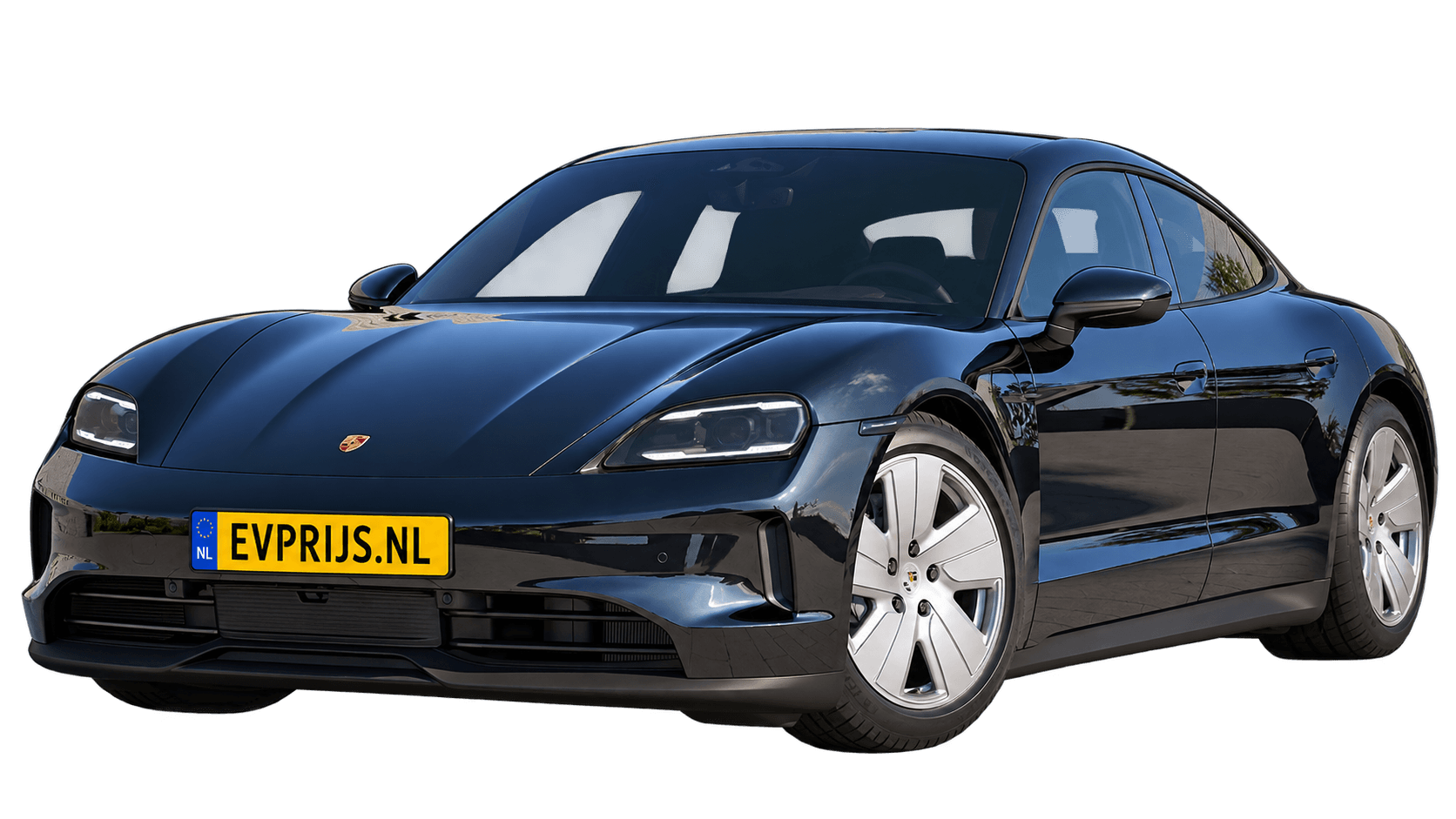 AI-bewerking van origineel Porsche-configuratorbeeld in Jet Black metallic; uitvoering en velgen kunnen afwijken. Kleine randresten mogelijk., beeld 5