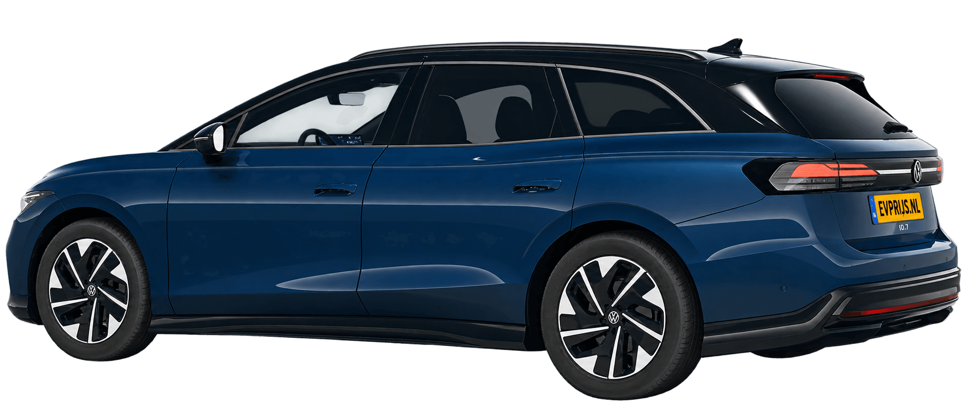 ID.7 Tourer Limited Edition 59 kWh · Aquamarine Blue met zwart dak · rear aanzicht (AI-bewerking), beeld 6
