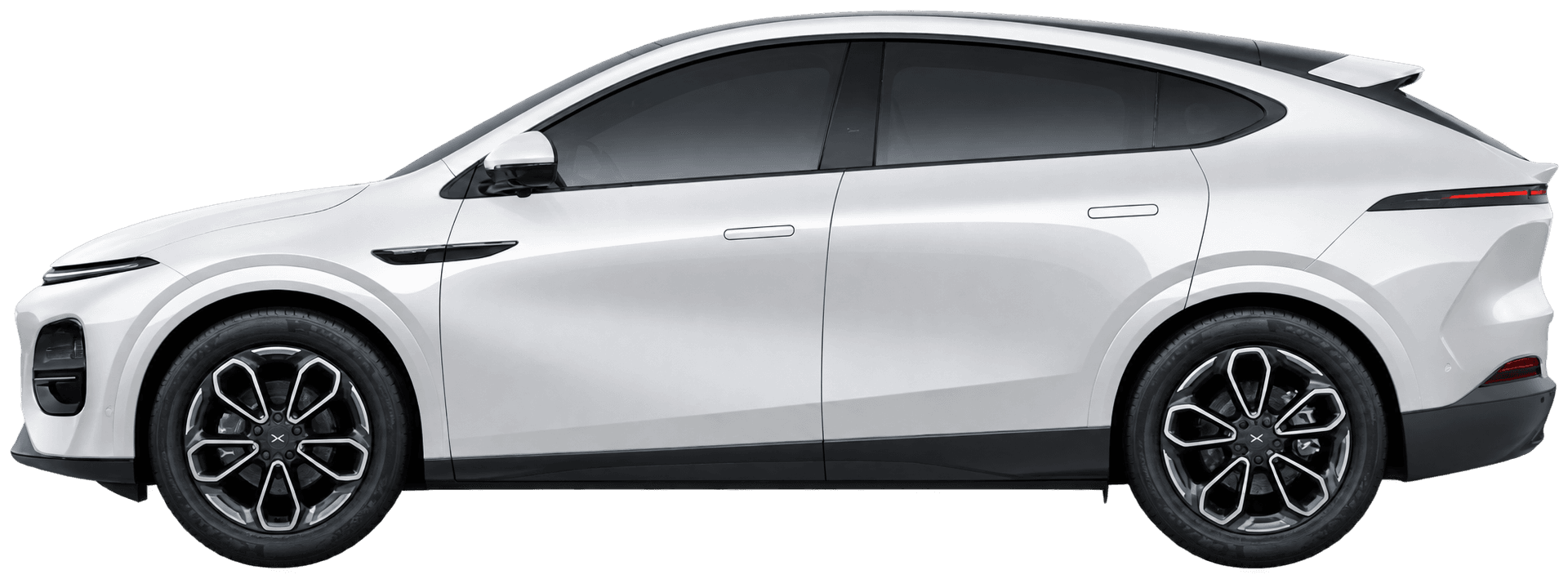 XPENG G6 in Arctic White · kleurkiezer Nederlandse modelpagina; AI-bewerking (vrijstaand); velgen en uitvoering kunnen afwijken, beeld 3