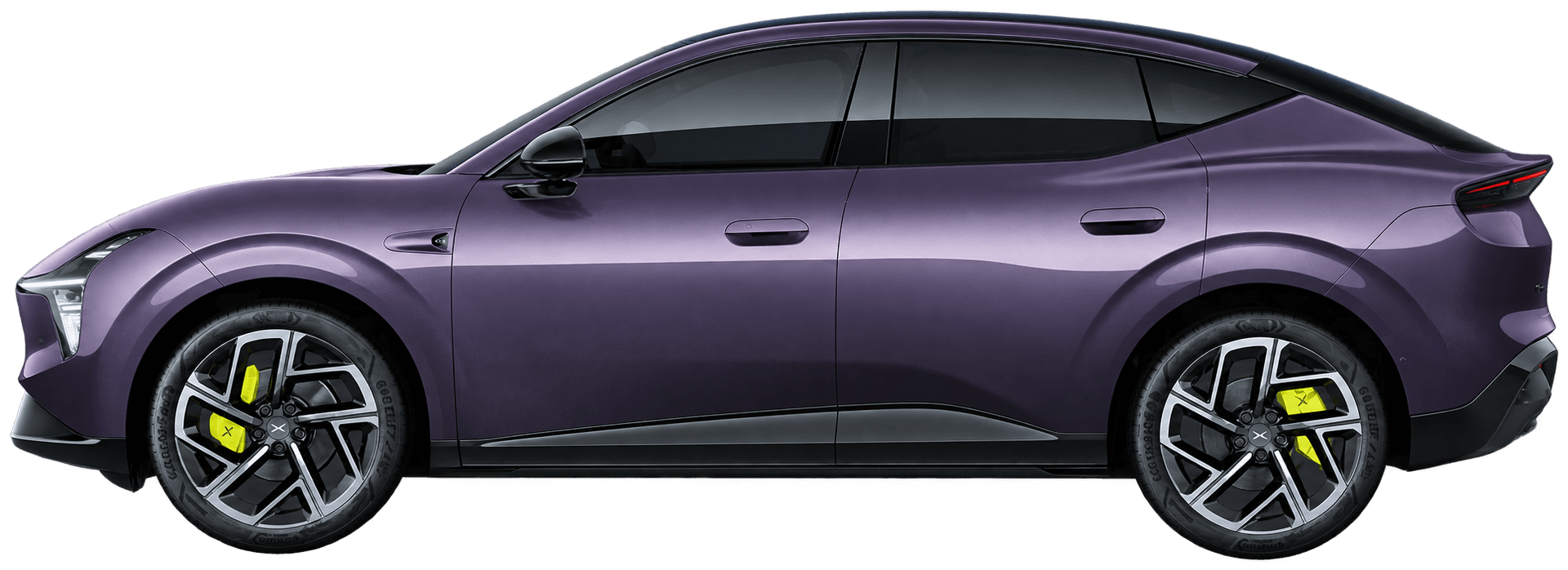 XPENG L03 in Phantom Purple · kleurkiezer Nederlandse modelpagina; AI-bewerking (vrijstaand; kleurverzadiging kan afwijken); velgen en uitvoering kunnen afwijken, beeld 6