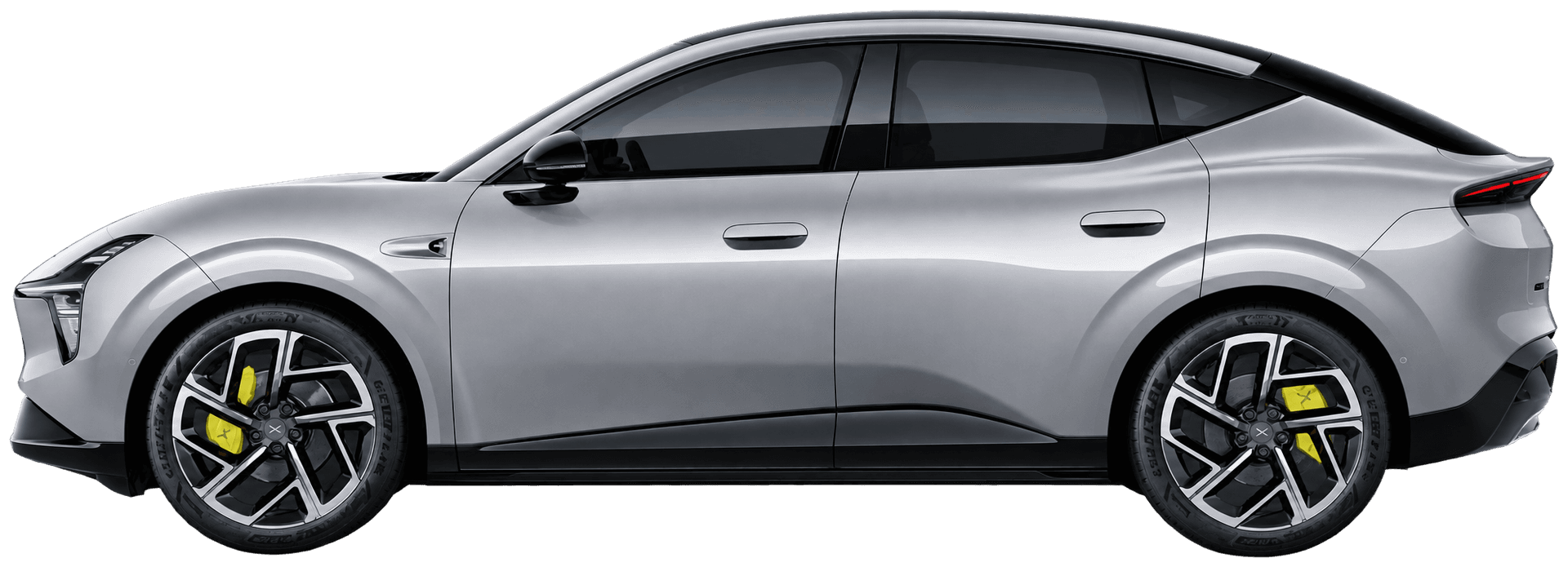 XPENG L03 in Silver Frost · kleurkiezer Nederlandse modelpagina; AI-bewerking (vrijstaand); velgen en uitvoering kunnen afwijken, beeld 7